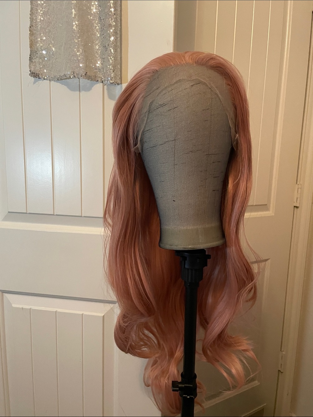 Luxe Rose Pink Gold Blonde Lace Front Wig with Matching Cap - Picture 9 of 15